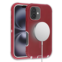 Defender Wireless Charging Case For 16 - Red