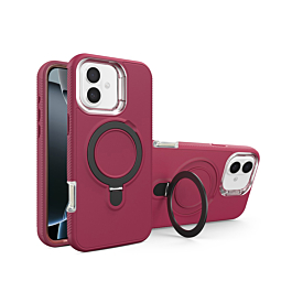 Defender Wireless Charging  With Kickstand Case For 16 - Maroon