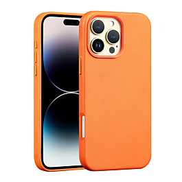 Leather Style Case 16 Pro- Orange