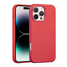 Leather Style Case 16 Pro- Red