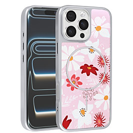 Magsafe Floral Dual Layer Case For 16 Pro- 4