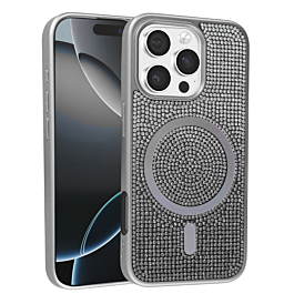 Full Glitter Case For 16 Pro- Silver