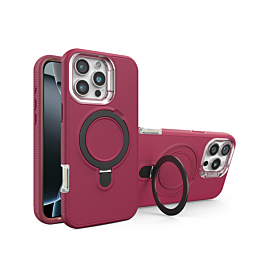 ShockProof With MagSafe Kickstand For 16 Pro- Maroon