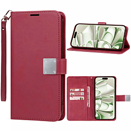 Elegant Folio Case For 16 Pro- Red