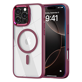 High Gloss Wireless Charging Case For 16 Pro Max- Magenta