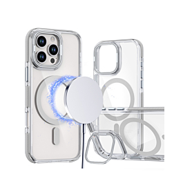 Gloss Camera Kickstand Case For 16 Pro Max- White