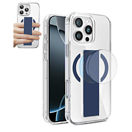 Hard Clear Case With Mag Grip For 16 Pro Max- Blue