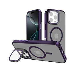 Matte Smoke With Camera Kickstand For 16 Pro Max- Deep Purple