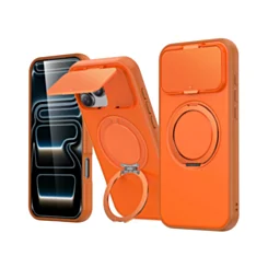Matte MagSafe kickstand with camera cover For 16 Pro Max- Orange