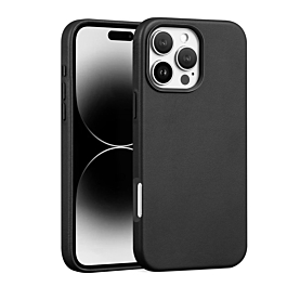 Leather Textured Case For 16 Pro Max- Black
