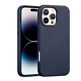 Leather Textured Case For 16 Pro Max- Blue
