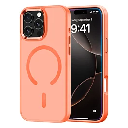 Magnetic Wireless Charging Case For 16 Pro Max- Orange
