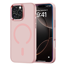 Magnetic Wireless Charging Case For 16 Pro Max- Pink