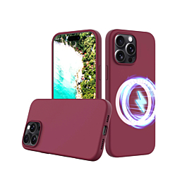 Silicone Case For 16 Pro Max- Maroon