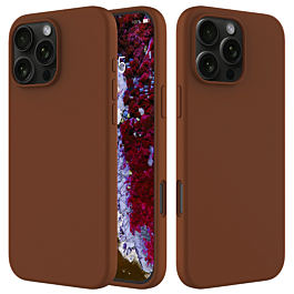 Soft Silicone Case For 16 Pro Max- Brown