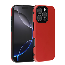 Full Cover Silicone Case For 16 Pro Max- Red