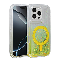 Liquid Glitter Case For 16 Pro Max- Yellow