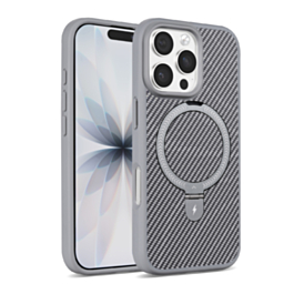 Carbon Fiber Case For 16 Pro Max- Silver