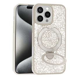 Full Glitter With MagSafe Kickstand Case For 16 Pro Max- Gold
