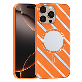 Stripped Mirror Case For 16 Pro Max- Orange