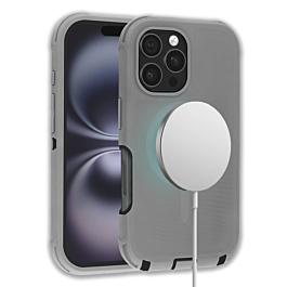 Defender Case Wireless Charging For 16 Pro Max- Gray