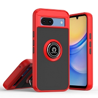 Matte Clear Ring Kickstand Case For Pixel 8a - Red