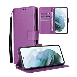 Leather Folio Case For A06- Purple