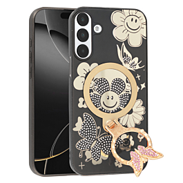 Luxury Gloss Case With Kickstand For A16- Black