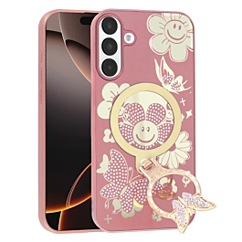 Luxury Gloss Case With Kickstand For A16- Pink
