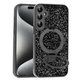 Full Glitter Case With MagSafe Kickstand For A17- Black