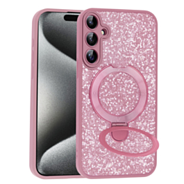 Full Glitter Case With MagSafe Kickstand For A17- Pink
