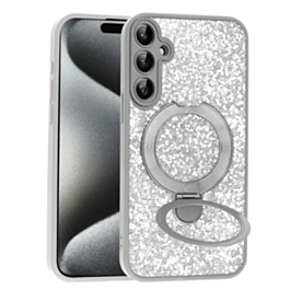 Full Glitter Case With MagSafe Kickstand For A17- Silver