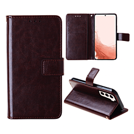 Leather Folio Case For S22- Brown