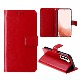Leather Folio Case For S22- Red