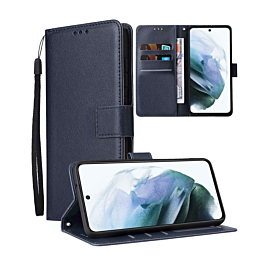 Leather Folio Case For S22- Blue