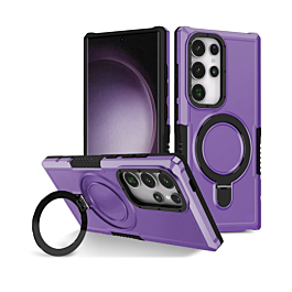 shockproof Case With MagSafe Kickstand For S22 Ultra- Light Purple