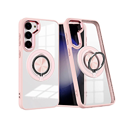 Gloss Case Ring Kickstand Wireless Charging For S23- Pink