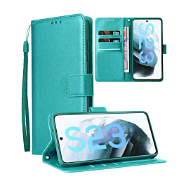 Leather Folio Case For S23FE- Teal