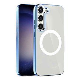 Simple Case With Wireless Charging For S23 Plus- Clear/Blue