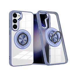 Simple Case With Wireless Charging Ring Stand  For S23 Plus- Blue