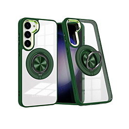 Simple Case With Wireless Charging Ring Stand  For S23 Plus- Green