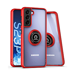 Matte Case With Ring Stand  For S23 Plus- Red