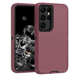 Defender Case For S23 Ultra- Maroon/Black