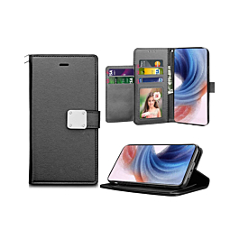 Luxury Leather Folio Case For S24/S25- Black