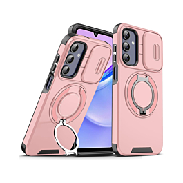 Shock Proof Case With MagSafe KickStand and Camera Cover For S24/S25 - Pink