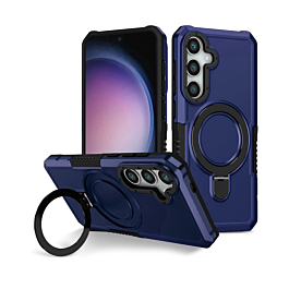 Rugged ShockProof case With MagSafe Kickstand For S24 FE - Blue