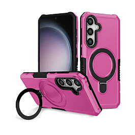 Rugged ShockProof case With MagSafe Kickstand For S24 FE - Pink