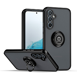 Matte Case With Ring Stand For S24 FE - Black