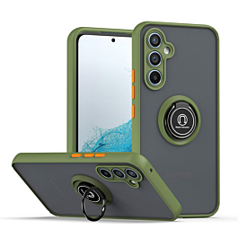 Matte Case With Ring Stand For S24 FE - Light Green