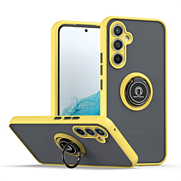 Matte Case With Ring Stand For S24 FE - Yellow